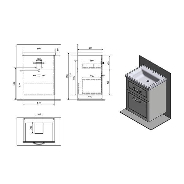 Бял стенен шкаф без мивка 57x72,5 cm Favolo – Sapho-image-3