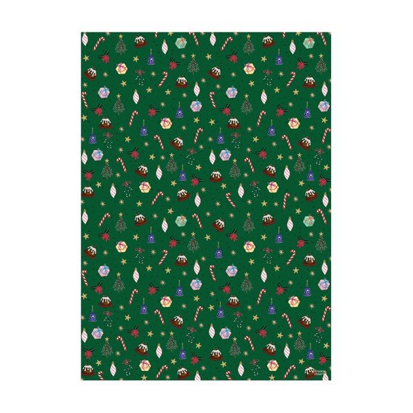 5 листа зелена опаковъчна хартия, 50 x 70 cm Christmas Fun - eleanor stuart-image-1