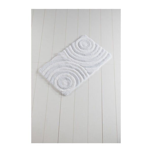 Бяла постелка за баня Wave White, 60 x 100 cm - Confetti Bathmats