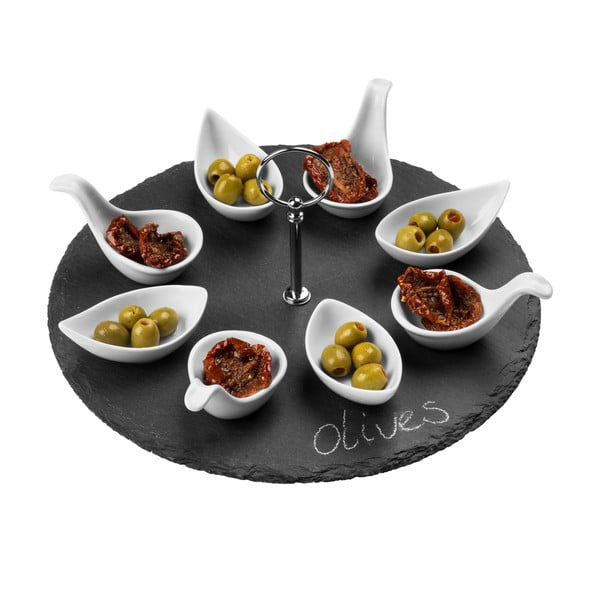 4dílný břidlicový servírovací set Premier Housewares Appetiser, ⌀ 30 cm