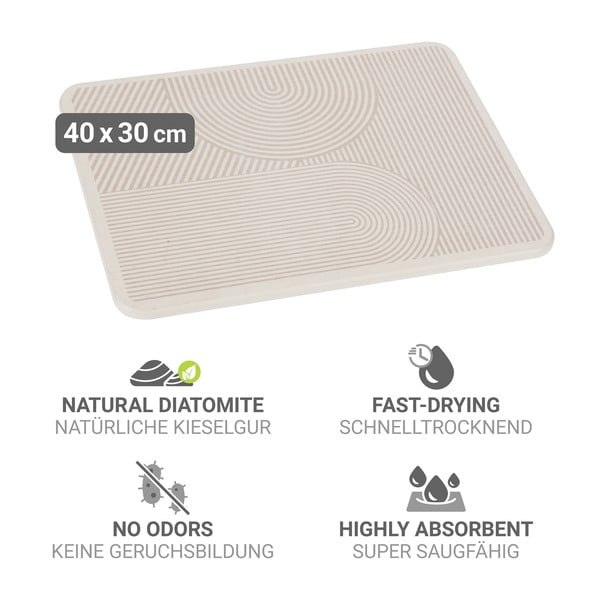 Бежова тавичка за оттичане за съдовете от диатомична глина 40x30 cm Damon – Wenko-image-4