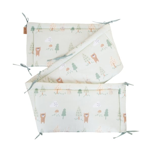 Светлозелен памучен калъф за матрак за детско легло 170 cm Woodland Buddies – Roba