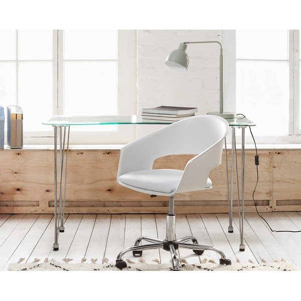 Работна маса със стъклен плот 60x120 cm Rondo – Bizzotto-image-1