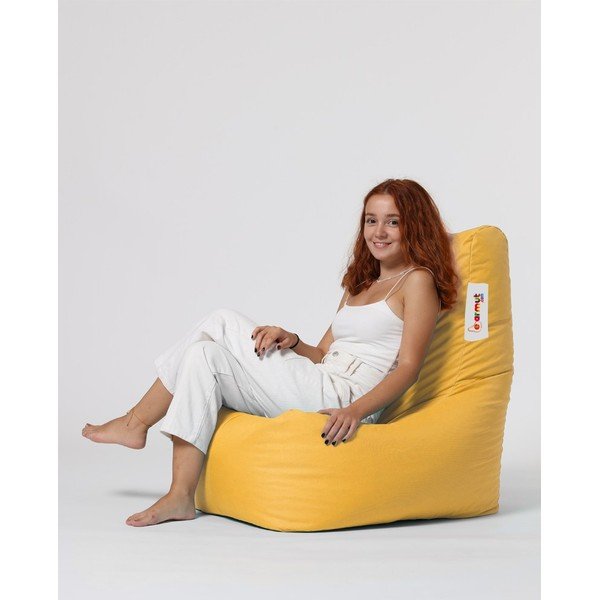 Жълт градински пуф за сядане Diamond XXL – Floriane Garden