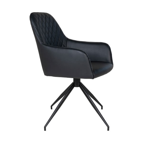 Черен тапициран трапезен стол Harbo – House Nordic-image-3