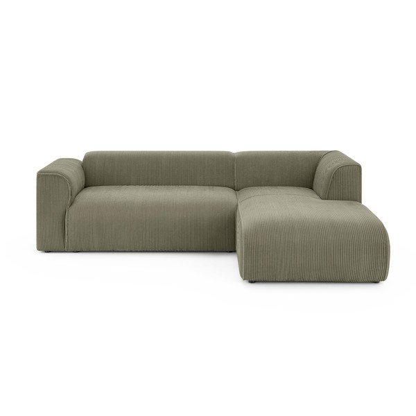 Зелен ъглов диван от рипсено кадифе (десен ъгъл) Merid  – Ropez