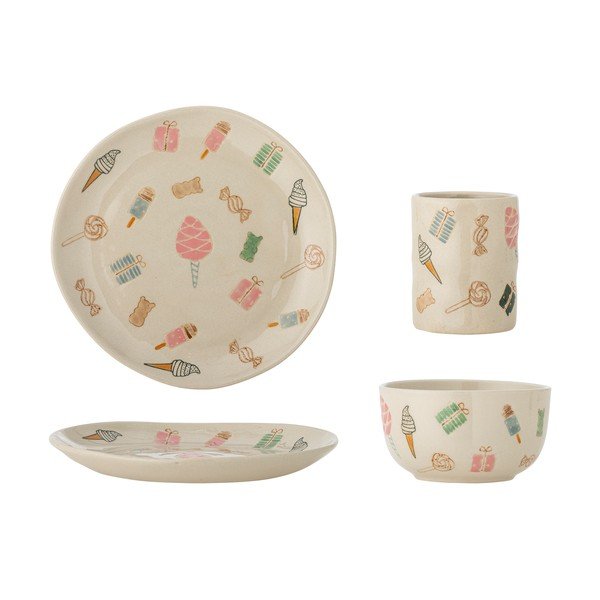 Глинен детски комплект за хранене 3 бр. Sweets – Bloomingville Mini-image-4
