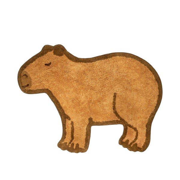Кафяв памучен детски килим 52x68 cm Capybara – Sass & Belle