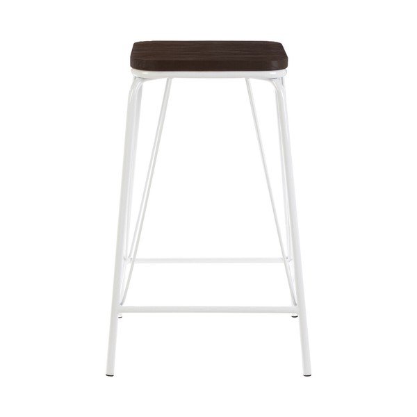 Бял/в тъмно естествен цвят стол от масивен бряст District – Premier Housewares-image-2