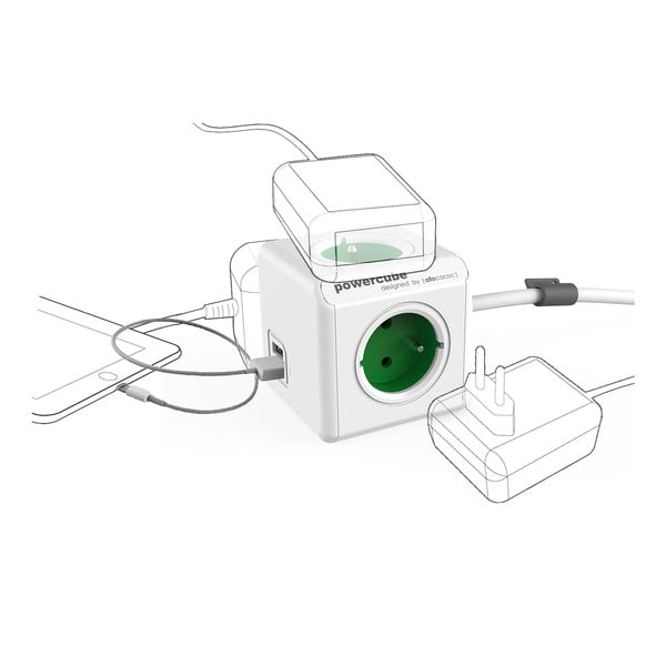 Извод за контакт 13 cm PowerCube Extended USB – Cubenest-image-2