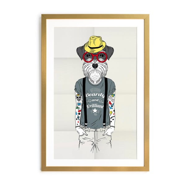 Постер в рамка , 65 x 45 cm Hipster Dog - Really Nice Things