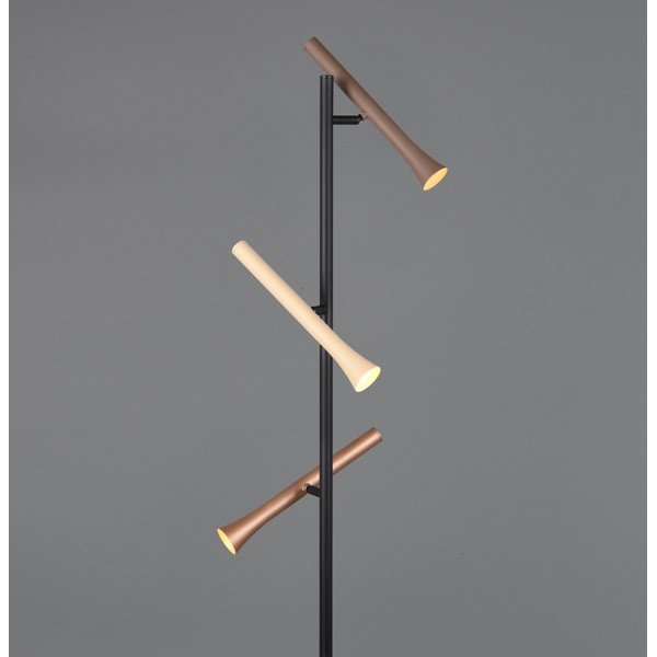 Черна LED подова лампа с метален абажур (височина 150 cm) Fiato – Trio-image-1