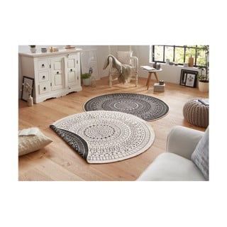 Черно-кремав килим за открито, ø 200 cm Porto - NORTHRUGS
