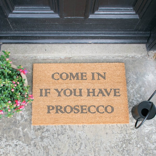 Изтривалка от естествен кокос Come In If you Have Prosecco, 40 x 60 cm - Artsy Doormats-image-1