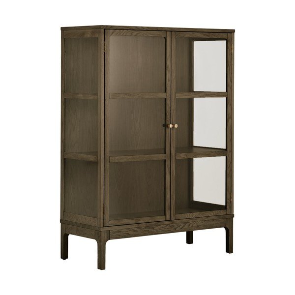 Тъмнокафява витрина от декор от дъб  90x126x40 cm Zamora – House Nordic