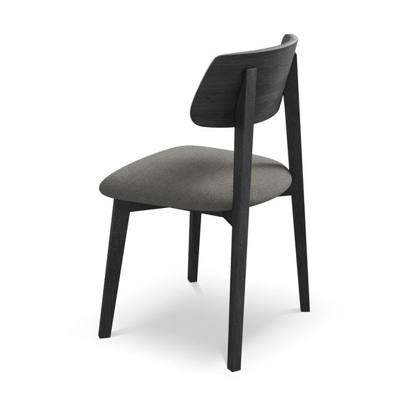 Сив трапезен стол от масивна дървесина Niu – Makamii-image-3