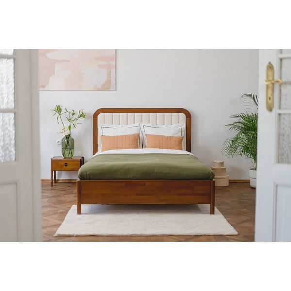 Светлокафяво двойно легло от букова дървесина , 180 x 200 cm Visby Modena - Skandica-image-4