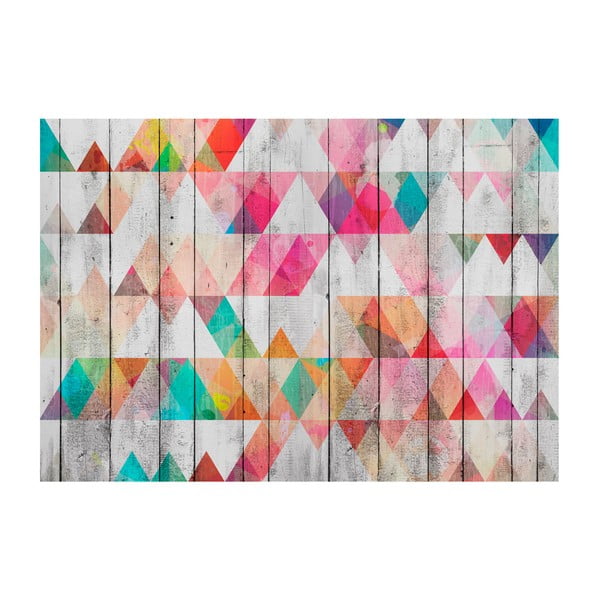 Широкоформатен тапет , 400 x 280 cm Rainbow Triangles - Artgeist