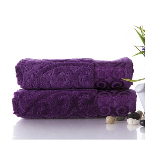 Sada 2 ručníků Hanzade Purple, 50x90 cm
