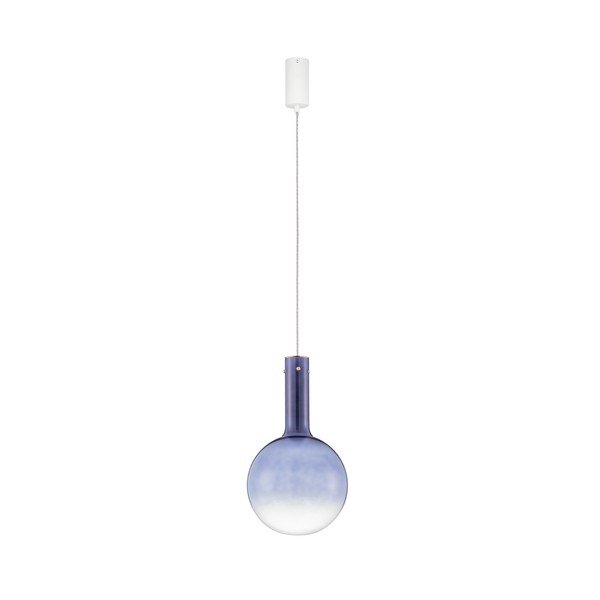 Синьо  стъклено LED затъмняващо се висящо осветително тяло ø 25 cm Nostos – Nova Luce