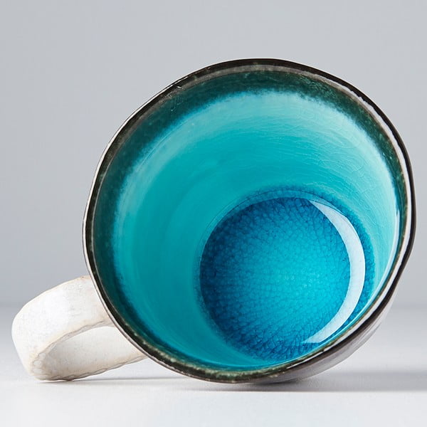 Синя и бяла керамична чаша , 250 ml - MIJ-image-3