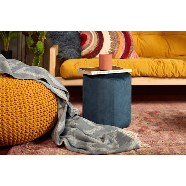 Син кадифен пуф Ejby - Bonami Essentials-image-4