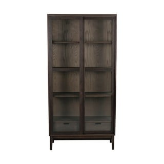 Кафява витрина от декор от дъб  с плъзгащи се врати 100x203 cm Hazelton – Rowico
