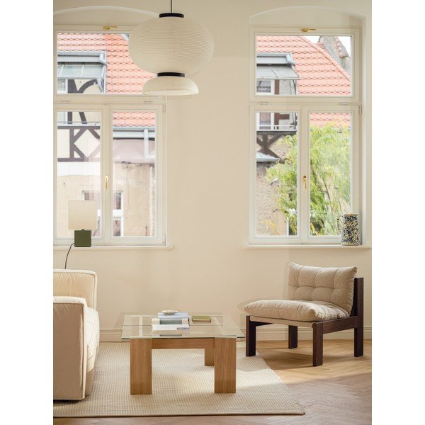 Масичка за кафе със стъклен плот в естествен цвят 86x132 cm Naiko – noo.ma-image-2