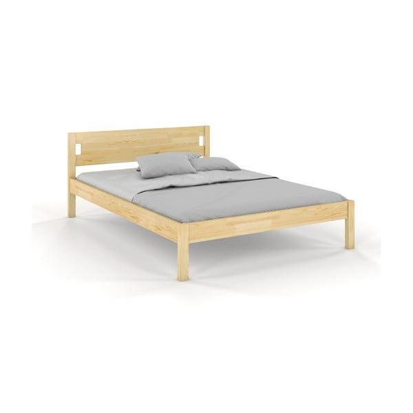 Двойно легло от борова дървесина 140x200 см в естествен цвят Laxbaken - Skandica