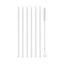 Комплект от 6 бели стъклени сламки за пиене с дължина 20 cm - Vialli Design