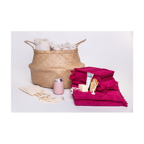 Комплект от 6 червени кърпи и 2 кърпи за баня от 100% памук - Bonami Selection-image-3