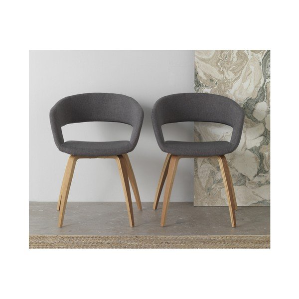 Дървен трапезен стол със сива тапицерия - Geese-image-2