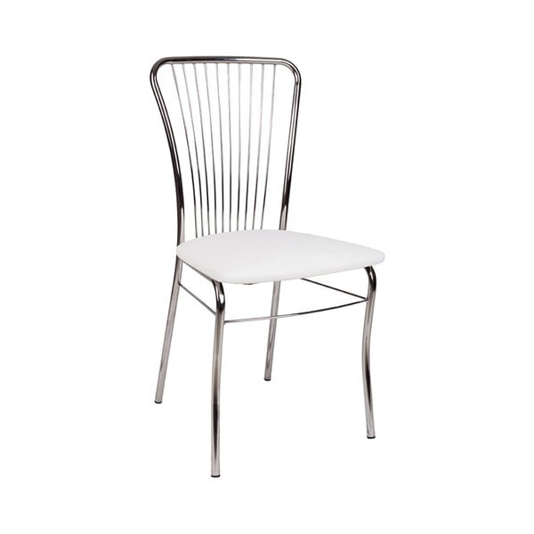 Бял трапезен стол с калъф от еко кожа Dinner - Evergreen House