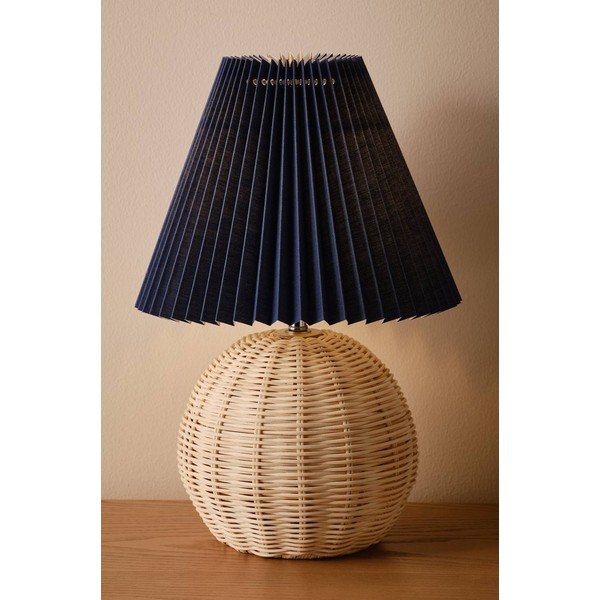 Синя/в естествен цвят ратанова настолна лампа (височина 36 cm) Sisal – Jotex-image-1