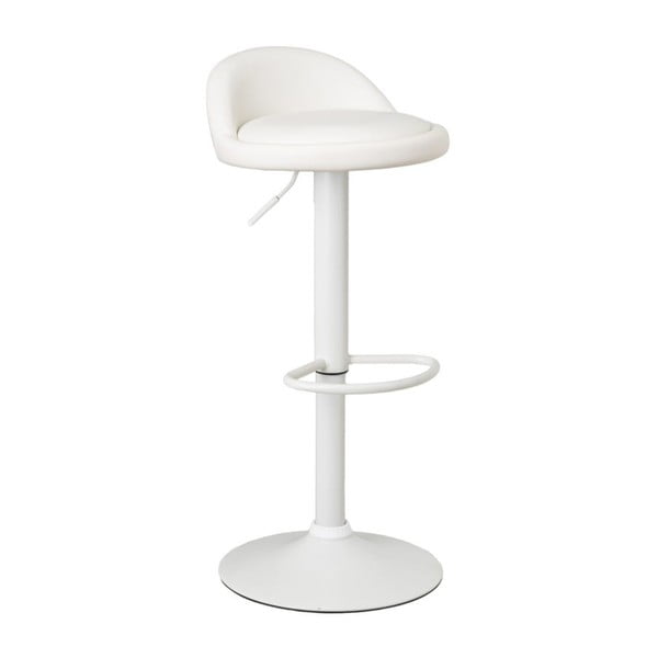 Бели бар столове в комплект от 2 бр. с регулируема височина  от имитация на кожа (височина на седалката 72 cm) – Casa Selección