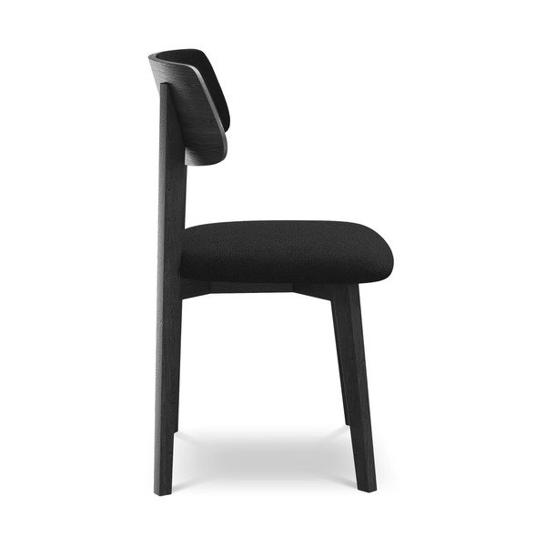 Черен трапезен стол от масивна дървесина Niu – Makamii-image-2