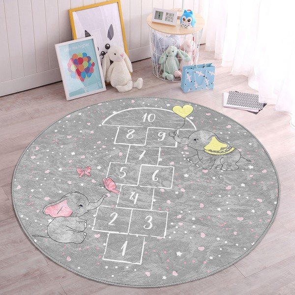 Сив детски килим ø 80 cm Comfort - Mila Home-image-2