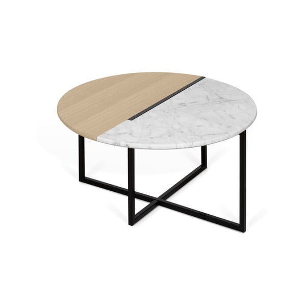 Кръгла маса за кафе с дъбов плот ø 80 cm Sonata - TemaHome-image-1