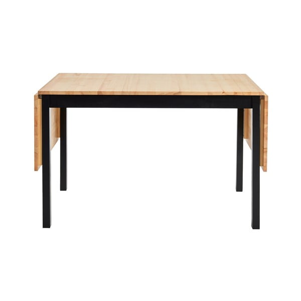 Сгъваема маса за хранене от бор с черна конструкция , 120 (200) x 70 cm Brisbane - Bonami Essentials-image-1
