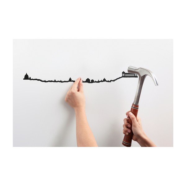 Черна декорация за стена със силует на град Рим - The Line-image-1