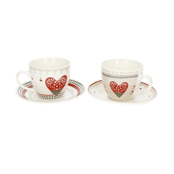 Комплект от 2 чаши и чинии от китайски порцелан Happy Days - Brandani