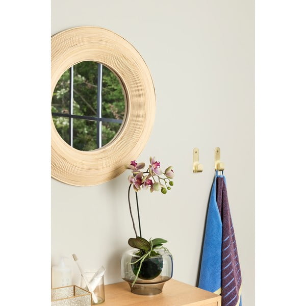 Стенно бамбуково огледало ø 60 cm Blush – Hübsch-image-1