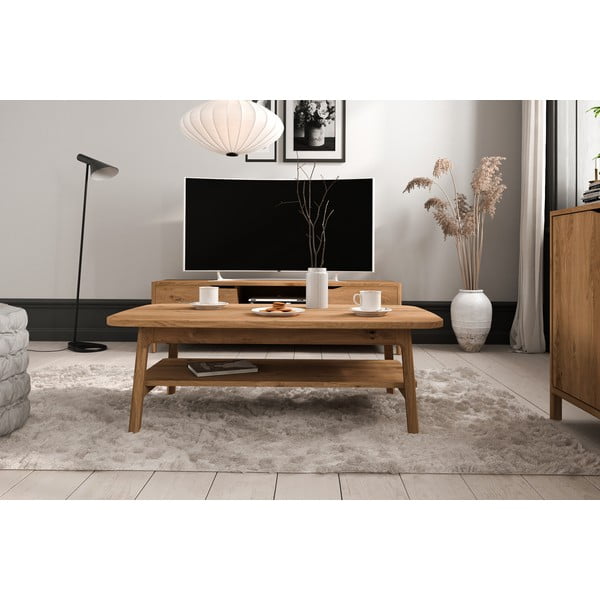 Масичка за кафе от масивен дъб в естествен цвят  70x110 cm Twig – The Beds-image-1