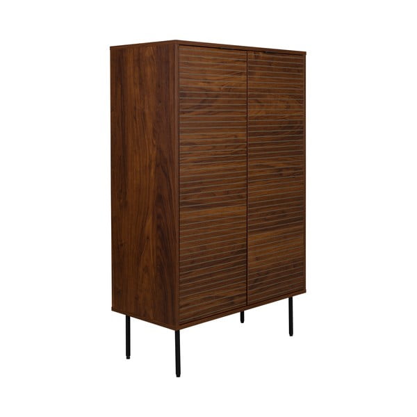 Кафяво шкафче от декор от орех 80x130x40 cm Stripes – White Label-image-2