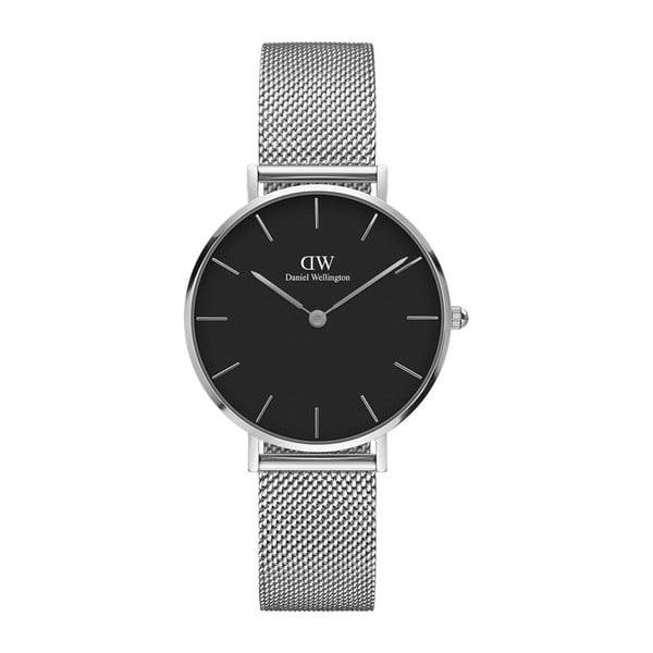 Dámské hodinky ve stříbrné barvě s černým ciferníkem Daniel Wellington Petite, ⌀ 28 mm