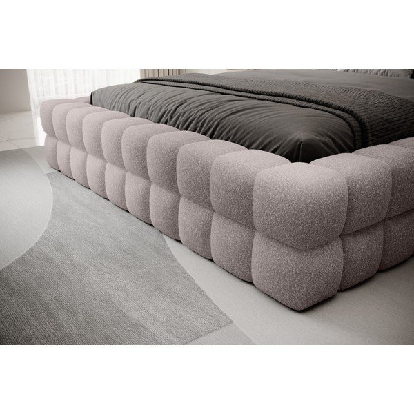 Светлорозово тапицирано двойно легло с място за съхранение и включена подматрачна рамка 160x200 cm Dizzle – ELTAP-image-3