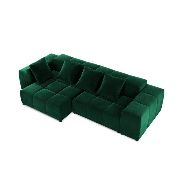 Ъглов диван от зелено кадифе (променлива) Rome Velvet - Cosmopolitan Design-image-3