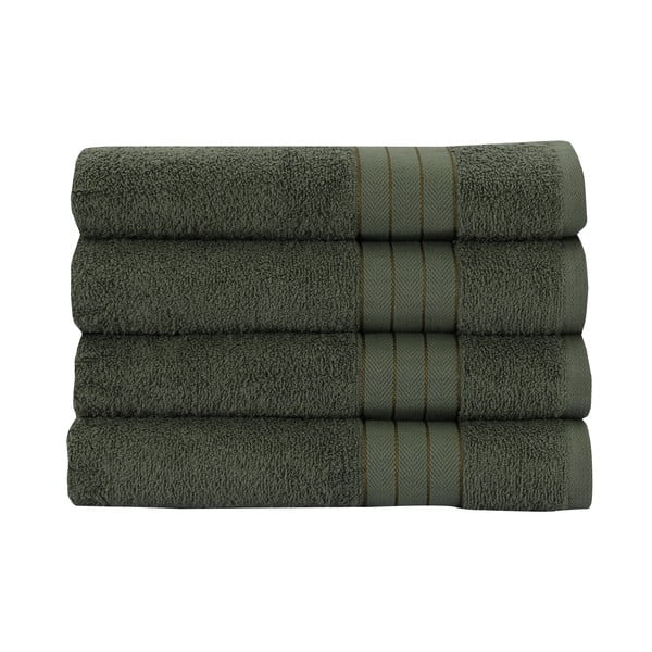 Тъмнозелени памучни кърпи в комплект от 4 броя 50x100 cm - Good Morning