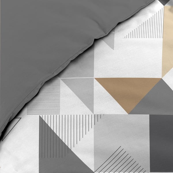 Бяло-сиво двойно удължено спално бельо от микрофибър 240x220 cm Trigone – douceur d'intérieur-image-3