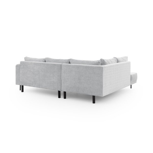 Светлосив шенилов ъглов диван (ляв ъгъл/L форма) Mauris  – Ropez-image-3